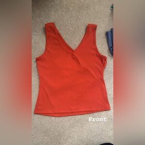 Zyia Orange Ribbed V Tank - XL